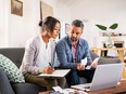 Couple looking at computer