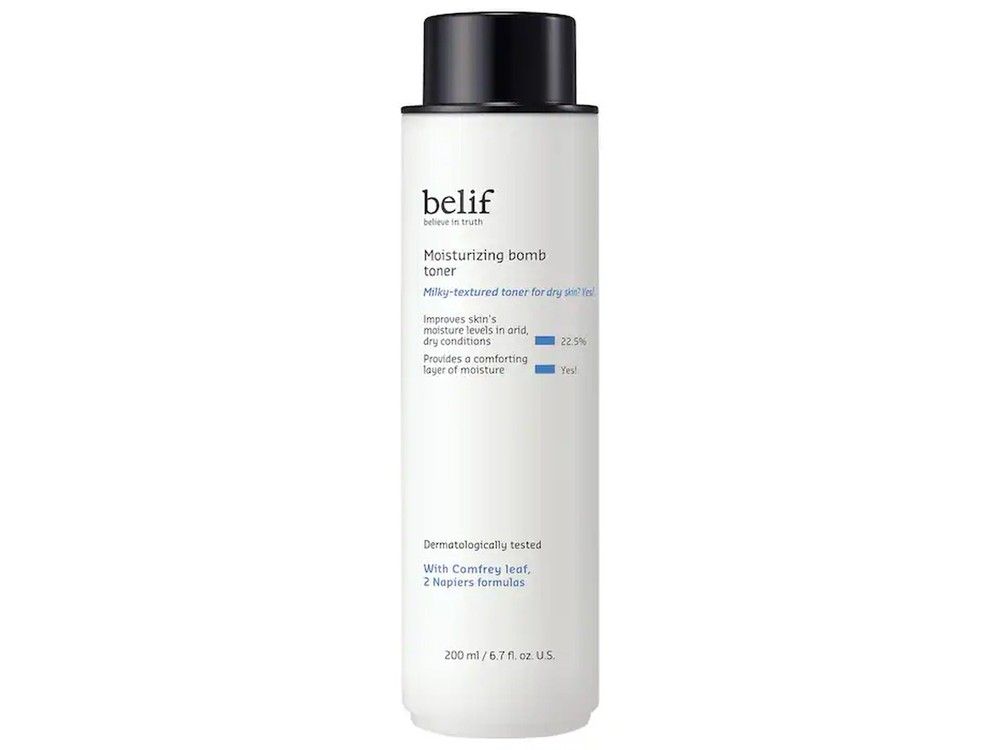 Belif Moisturizing Bomb Toner with Ceramide. 