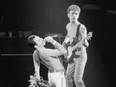 September 4 1982. Freddie Mercury of Queen onstage at Vancouver's Pacific Coliseum.