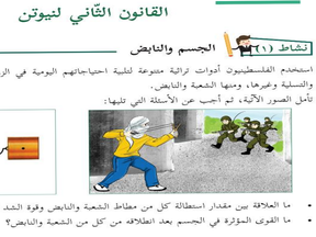 An excerpt from a Palestinian math textbook in which Newton's Second Law is illustrated by way of a man launching rocks at "Zionist occupiers." Canadian taxpayer money has contributed to schools with a documented history of indoctrinating Palestinian children to violence.