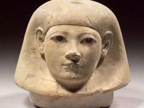 The lid for Senetnay's canopic jar, which contained a trace of the embalming oil used before her mummification.