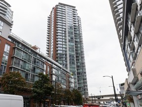 VANCOUVER, BC - October 17, 2023 - 688 Abbott St. (Firenze at International Village) in Vancouver, B.C., October 17, 2023. There is a letter of complaint circulating that there is now 150 units being rented out as airbnbs. (Arlen Redekop / Postmedia staff photo) (Story by Dan Fumano) [PNG Merlin Archive]