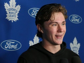 Fraser Minten is a 19-year-old who is getting some early ice time with the Maple Leafs.
