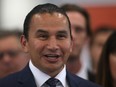 Manitoba NDP leader Wab Kinew at a campaign event in Winnipeg on Friday, Sept 22, 2023.