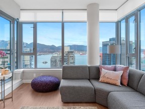 This two-bedroom condo at 1211 Melville Street, in Vancouver's Coal Harbour neighbourhood, was listed for $1,495,000 and sold for $1,490,000.
