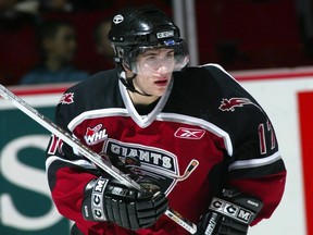 Gilbert Brule of the Vancouver Giants during the Western Hockey League game at Pacific Coliseum on October 13, 2004 in Vancouver.
