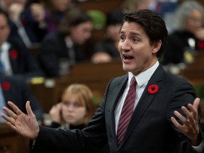 Prime Minister Justin Trudeau rises during Question Period, Tuesday, November 7, 2023 in Ottawa.