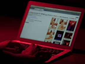 A 2017 file image of a computer open to the website backpage.com, which was once used to facilitate sex work in Saskatchewan. Those investigating human trafficking in Saskatchewan have said the internet is also used to lure potential victims, including through the use of social media.