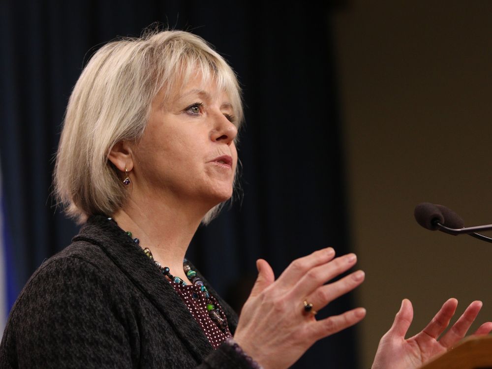 A COVID-19 outbreak has been declared at a Victoria area hospital. Provincial health officer Dr. Bonnie Henry talks during an update in the press theatre at the legislature in Victoria, Thursday, March 10, 2022.