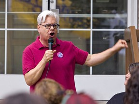 CUPE Ontario president Fred Hahn at a rally in 2019.