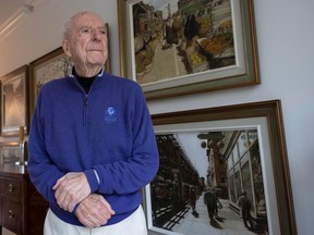 Second World War sub hunter Ran Clerihue at his home in West Vancouver.