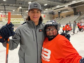 NHLer Ethan Bear has been running a hockey camp in his home community of Ochapowace Nation, Sask, for six years. Submitted photos