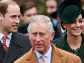 From left, William, Charles and Catherine in 2015. The latter two, now King and Princess of Wales, are named as the two allegedly racist royals in the Dutch edition of a new book.