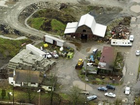 The Pickton pig farm as police searched it in 2002.