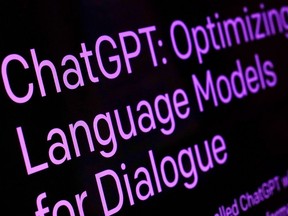 FILE: Text from the ChatGPT page of the OpenAI website is shown in this photo, in New York, Feb. 2, 2023.