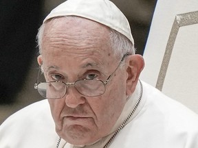 FILE: Pope Francis attends his weekly general audience in the Pope Paul VI hall at the Vatican, Wednesday, Aug. 23, 2023.