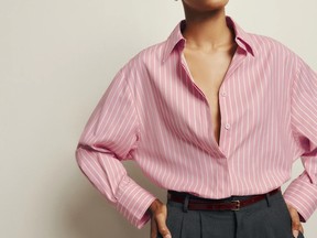 Andy oversized shirt, $188 at Reformation, thereformation.com.