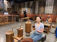Richmond-based distiller Kristine Hui is pictured on the set of the Discovery reality TV show Moonshiners: Master Distiller.