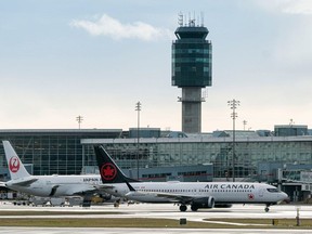 An Air Canada plane at Vancouver International Airport (YVR) on Dec. 31, 2022.