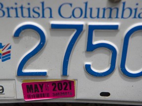 ICBC licence plate