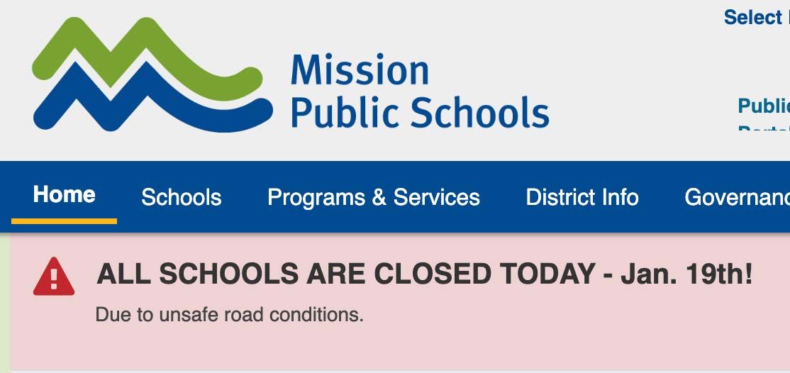 School closures for Jan. 19 A list of Metro Vancouver snow