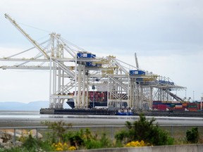 The Deltaport container terminal in the Port of Vancouver, which a reporter for the city of Delta has warned is heavily infiltrated by organized crime groups.