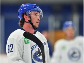 Vancouver Canucks' Josh Bloom during pre-season training camp at the Doug Mitchel Thunderbird Stadium in Vancouver on July 4, 2023.