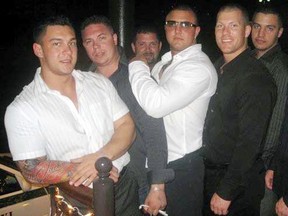 ID's from left to right: Michael Jackman, Cody Haevischer, Matthew Campbell (partly hidden), Jamie Bacon, Kevin LeClair and Jonathan Bacon in February 2009.
