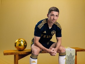 Ryan Gauld debuts the Vancouver Whitecaps new navy and gold jersey for their 50th anniversary season.