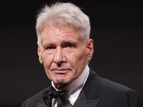 Harrison Ford receives an honorary Palme D'Or during the 76th annual Cannes film festival at Palais des Festivals on May 18, 2023 in Cannes, France.