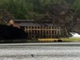 The remains of a building that housed electric generators on the shore of Anyox, B.C.