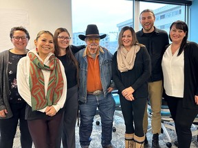 The Indigenous relations team at CLBC connects with Russell Casimir (centre), an Elder and Knowledge Keeper of the Tk’emlúps te Secwépemc First Nation. SUPPLIED