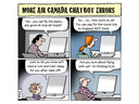 Graham Harrop cartoon mocks Air Canada chatbot.