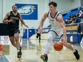 Brian Wallack, UBC Thunderbirds men's basketball vs University of Manitoba Bisons during U Sports Canada West at UBC War Memorial Gym in Vancouver Jan. 12, 2024.