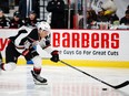 Vancouver Giant's No. 19 Cameron Schmidt against the Portland Winterhawks at the Veterans Memorial Coliseum in Portland, Oregan on Saturday. Schmidt has 19 goals with 13 games left this season and Brule has the Giants' mark for most goals by a player with his 25 tallies in 2003-04.