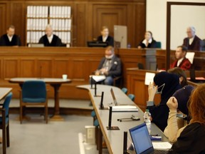 FILE - A general view shows the courtroom at the beginning of the trial of defendant Vadim K. in Berlin, Germany, Wednesday, Oct. 7, 2020. Associates of Russian opposition leader Alexei Navalny said Monday, Feb. 26, 2024 that talks were underway shortly before his death to exchange him for a Russian imprisoned in Germany. That Russian prisoner was Krasikov.
