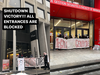 Protesters block access to McGill's Faculty of Management building Feb. 22, 2024.