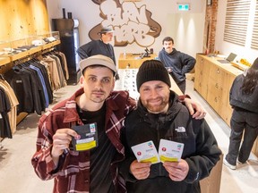 Peter Pittson, Burb UBC general manager (left) and John Kaye, co-founder of Burb, inside Burbs on UBC Endowment Lands in Vancouver.