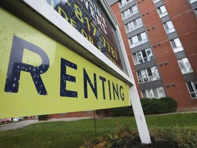 A rental sign at an apartment complex in Windsor, Ont. It's a sign that is becoming increasingly hard to find across Canada.
