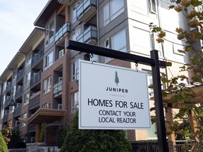 Homes for sale at the Juniper condo development in North Vancouver, British Columbia, Canada, on Tuesday, Sept. 13, 2022.