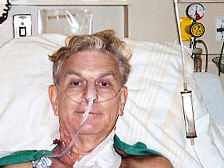  Malcolm Parry recovering from cancer surgery in 2003.