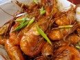 Tangy butter sauce prawns.