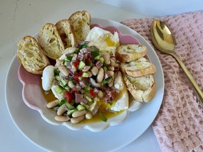 White Beans and Salami Appetizer.
