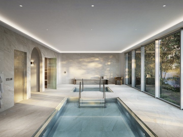  The wellness amenities will include sauna, steam room, cold and hot plunge pools and a fully-equipped fitness room.