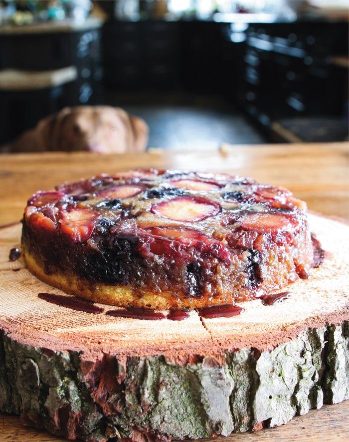 Berry Upside-Down Cake from The Krause Berry Farms Cookbook by Sandee Krause. 