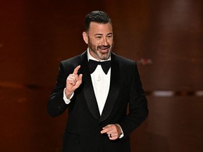 Jimmy Kimmel speaks onstage during the 96th Annual Academy Awards at the Dolby Theatre in Hollywood, California on March 10, 2024.