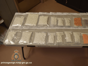 A portion of the drugs seized by the Prince George, B.C., RCMP.