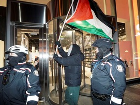 An anti-Israel rally in Toronto on Sunday Jan. 14, 2024.