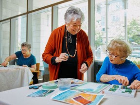 A popular resident-led art class engages residents interesting in honing existing skills or finding new artistic passions. SUPPLIED