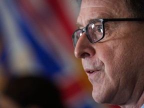 B.C. Health Minister Adrian Dix speaks during a health-care funding announcement, in Vancouver on February 12, 2024.